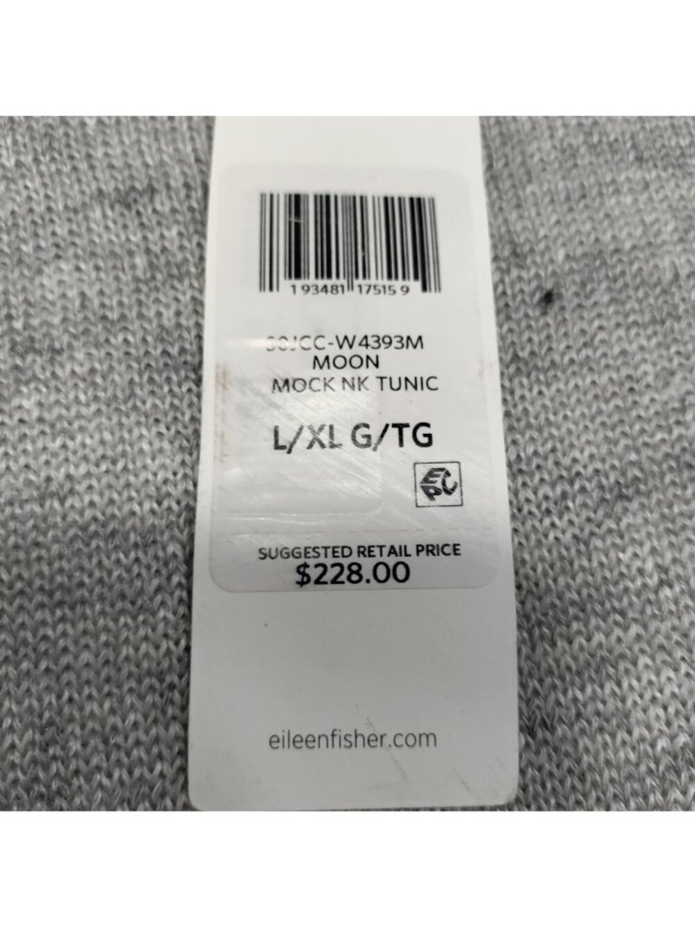 NWT Eileen Fisher Organic Linen Melange Lagenlook SZ L Mock Artsey Sweater Gray - Picture 9 of 14